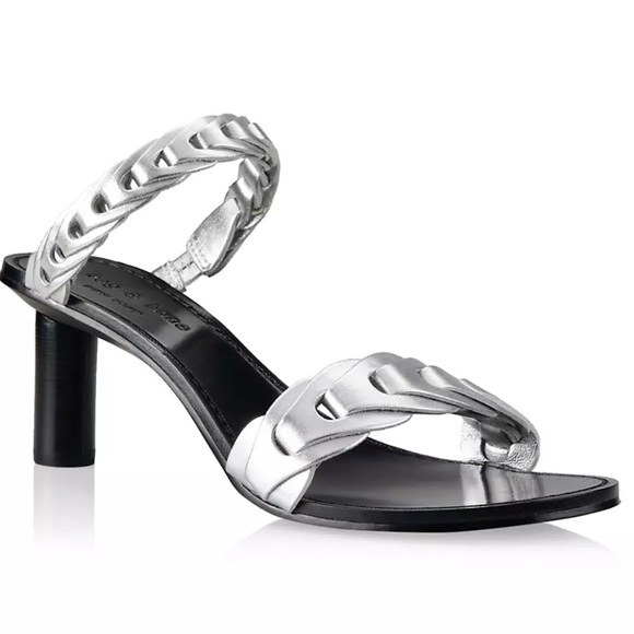 RAG & BONE Infinity mid-heel metallic leathersandals/ NWT